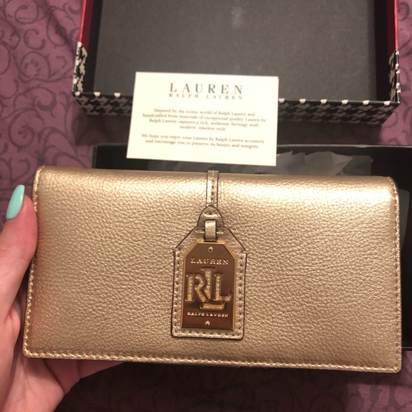 Ralph Lauren Handbags - Ralph Lauren gold leather wallet